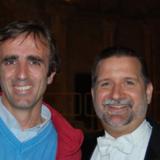Josu Camacho and Scott Ferguson, conductor of Illinois Wesleyan University Collegiate Choir- Spain Concert Tour 2008